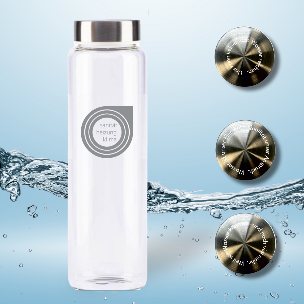 Glasflasche Eckring