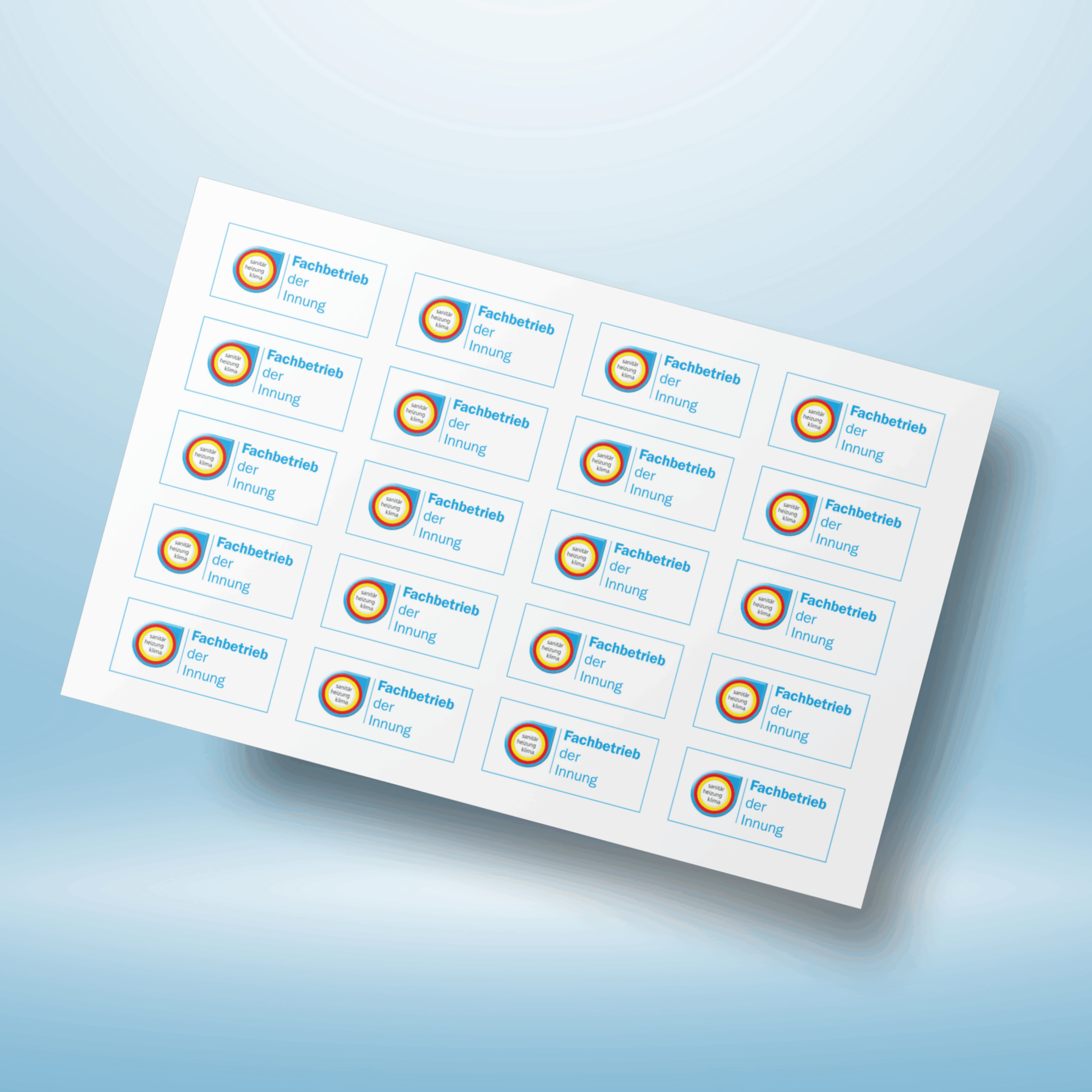 Briefaufkleber Fachbetriebszeichen