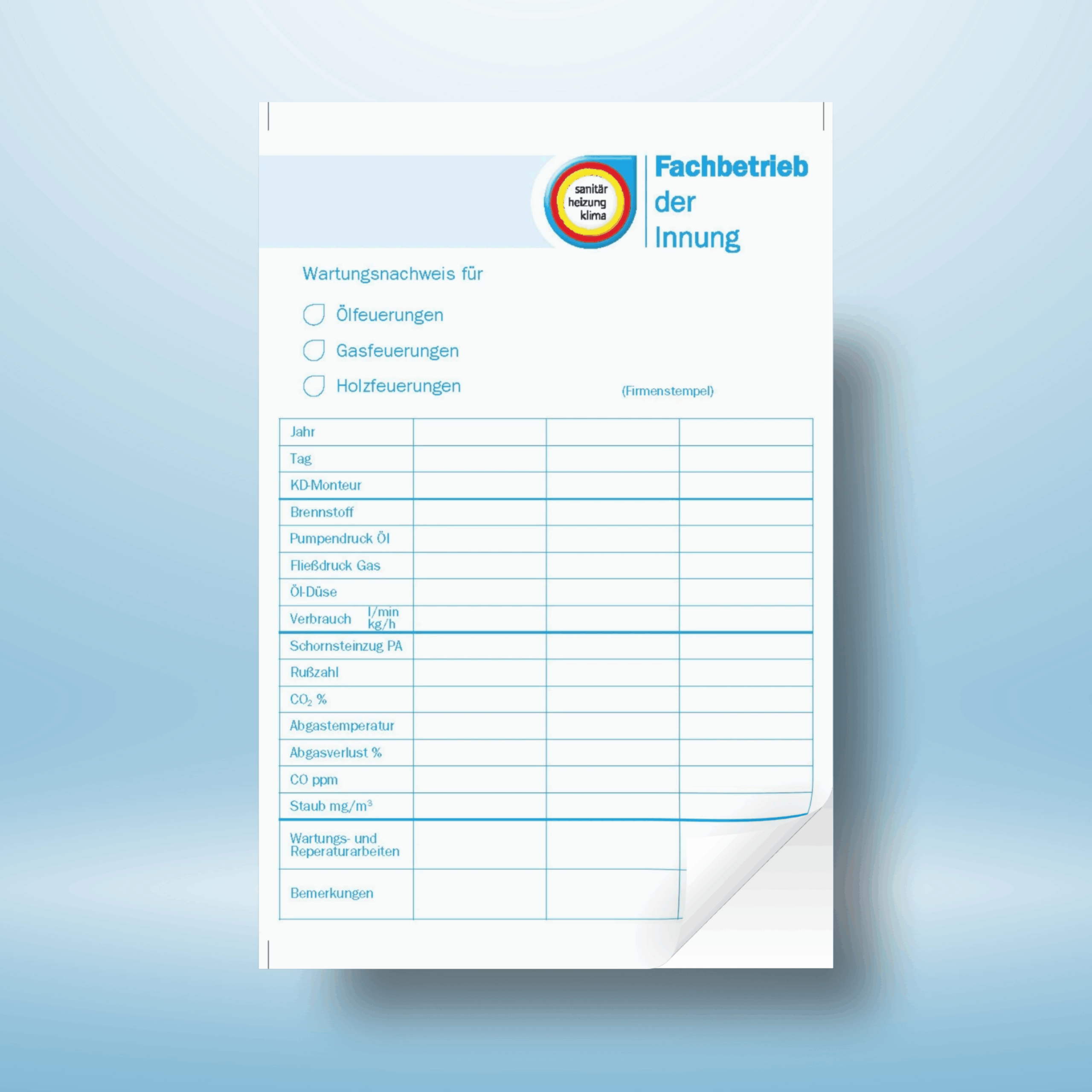 Aufkleber "Wartungsnachweis"
