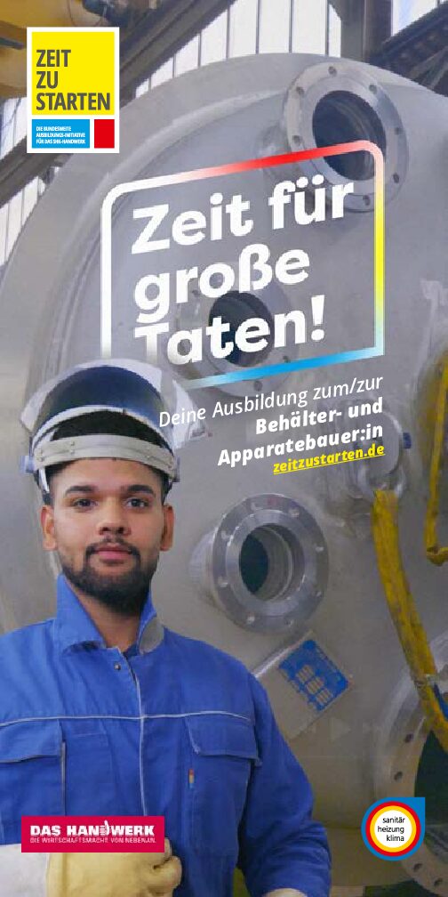 Nachwuchskampagne Behälter und Apparatebauer